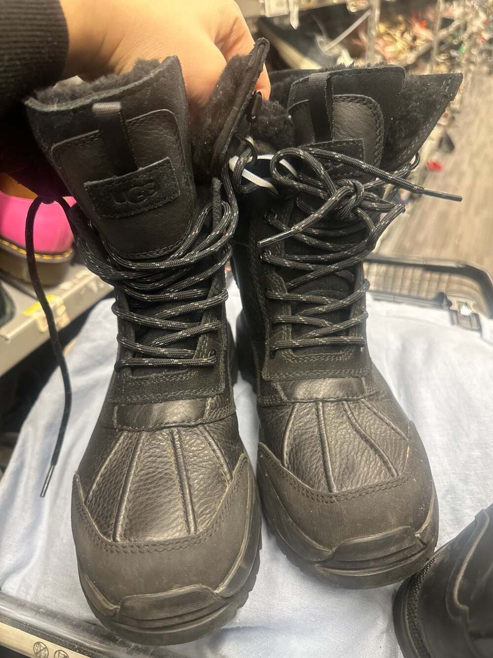 UGG Women's Adirondack III Waterproof Leather Winter Boots Black